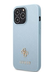 Guess Blue iPhone 13 Pro Saffiano Case with Small Gold 4G Logo - Image 3 of 8