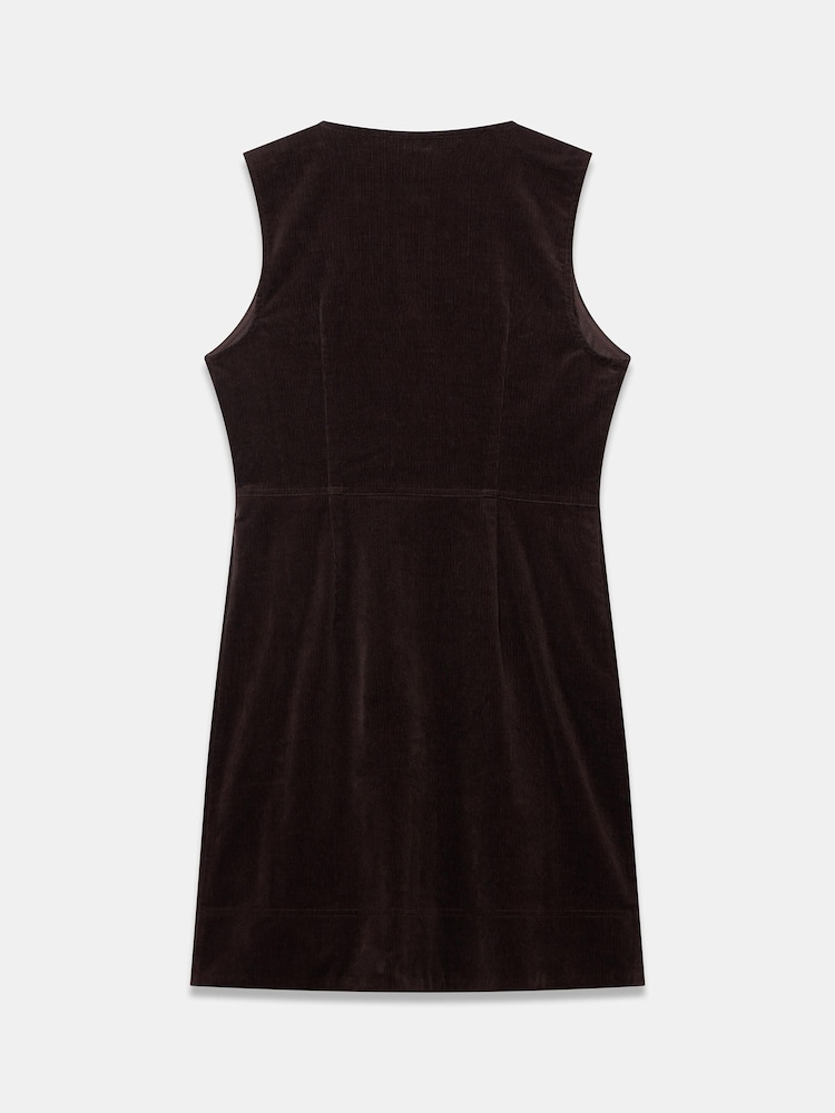 Mint Velvet Brown Corduroy Sleeveless Patch Pocket Mini Dress - Image 8 of 8 Mint Velvet Brown Corduroy Sleeveless Patch Pocket Mini Dress - Image 8 of 8