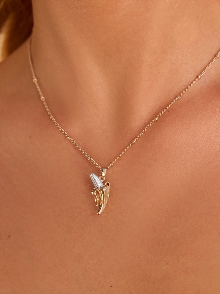 Rockett St George Gold Tone Banana Pendant Necklace - Image 2 of 4