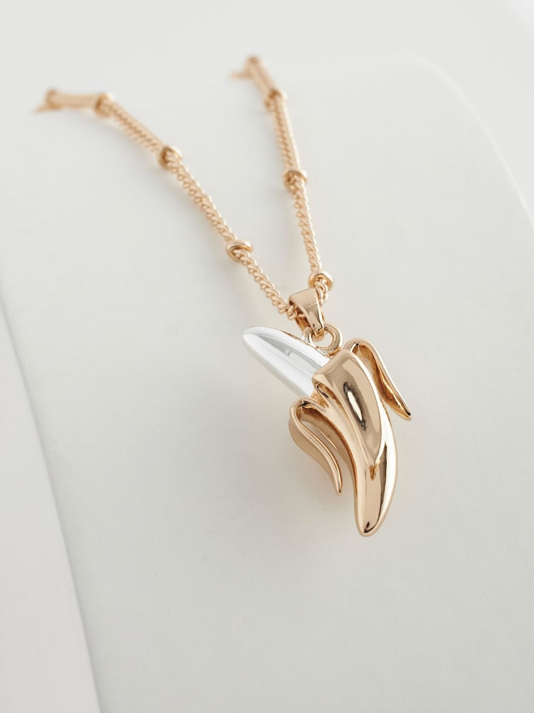 Rockett St George Gold Tone Banana Pendant Necklace - Image 4 of 4
