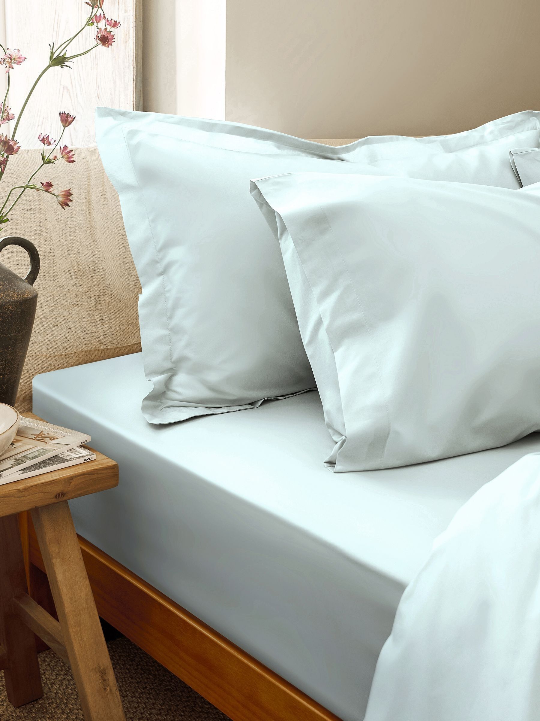 Christy Unisex Duck Egg Pure Cotton Percale Fitted Bed Sheet