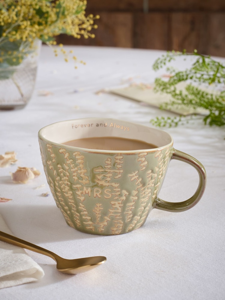 Green Floral Wedding MRS Mug - Image 1 of 4
