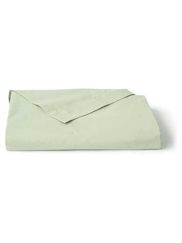 Christy Sage Pure Cotton Percale Flat Bed Sheet - Image 2 of 4