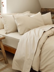 Christy Hazelnut Pure Cotton Percale Flat Bed Sheet - Image 1 of 4