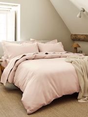 Christy Powder Pink Pure Cotton Percale Flat Bed Sheet - Image 2 of 4