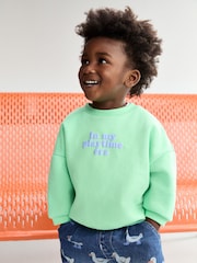 Green Printed Crew Neck Sweat Top (3mths-7yrs) - Image 1 of 8