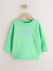 Green Printed Crew Neck Sweat Top (3mths-7yrs) - Image 5 of 8