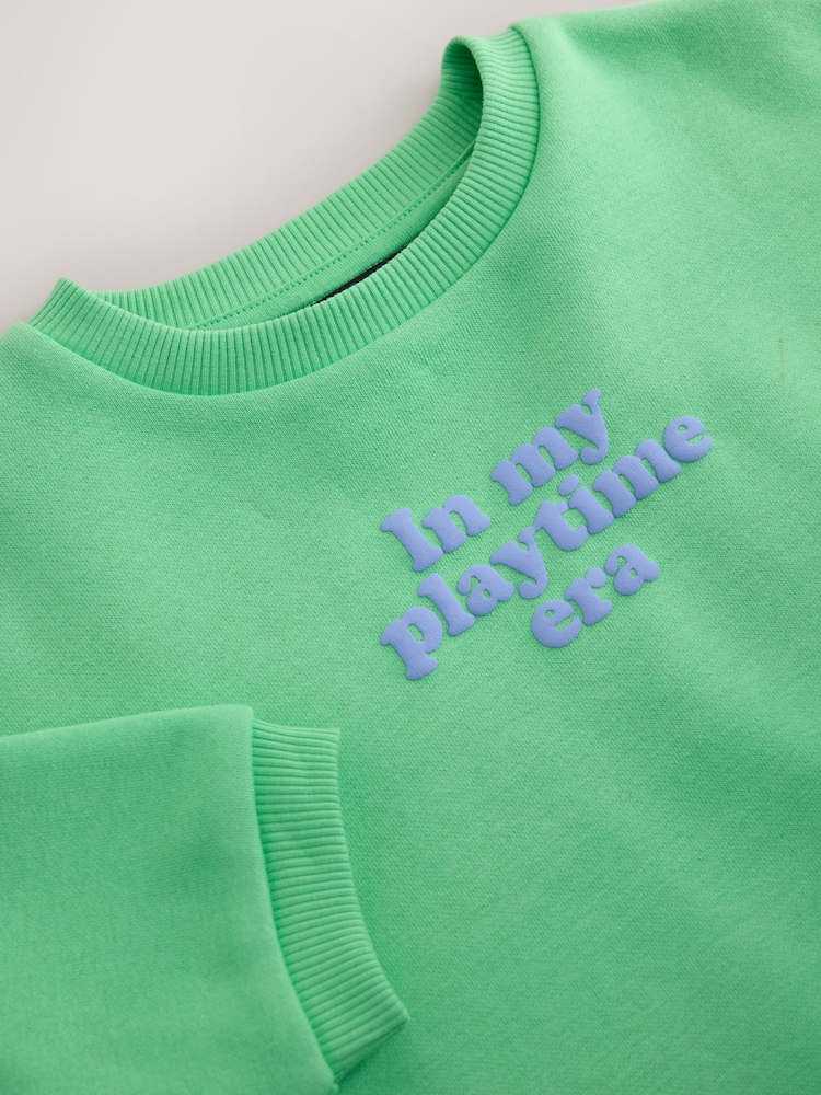 Green Printed Crew Neck Sweat Top (3mths-7yrs) - Image 8 of 8 Green Printed Crew Neck Sweat Top (3mths-7yrs) - Image 8 of 8