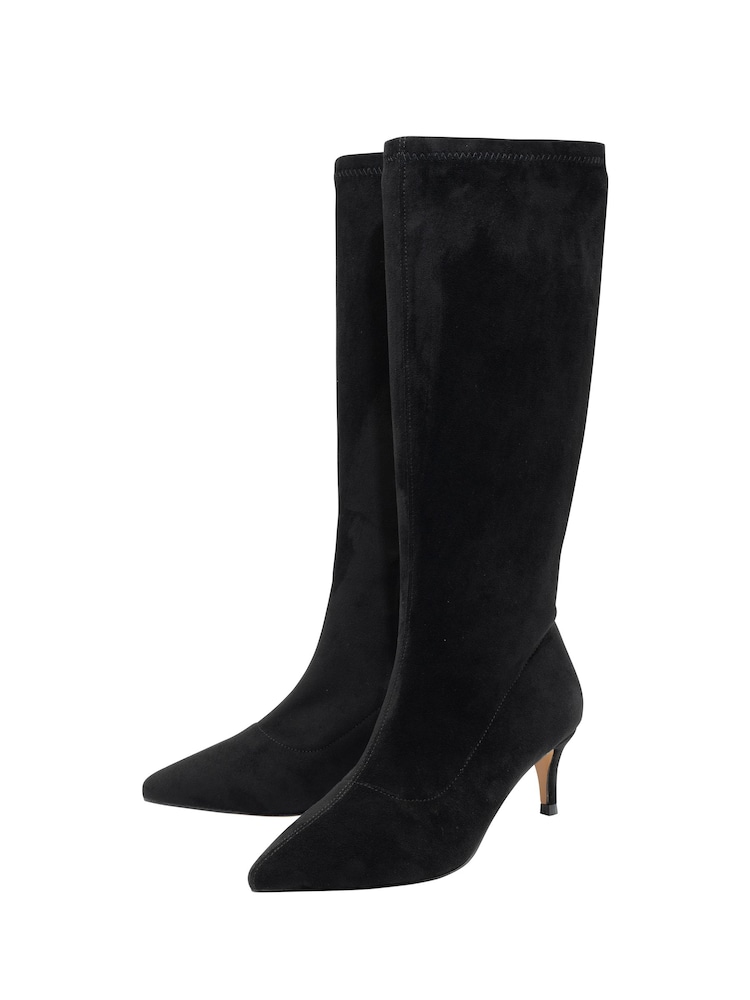 Ravel Black Knee High Stretch Boots - Image 2 of 4