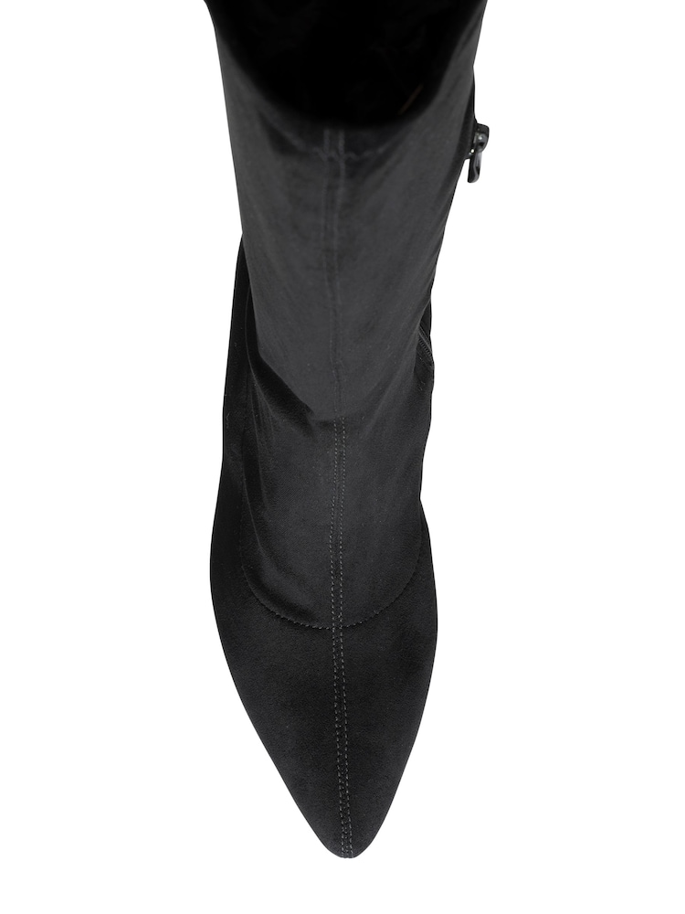 Ravel Black Knee High Stretch Boots - Image 4 of 4