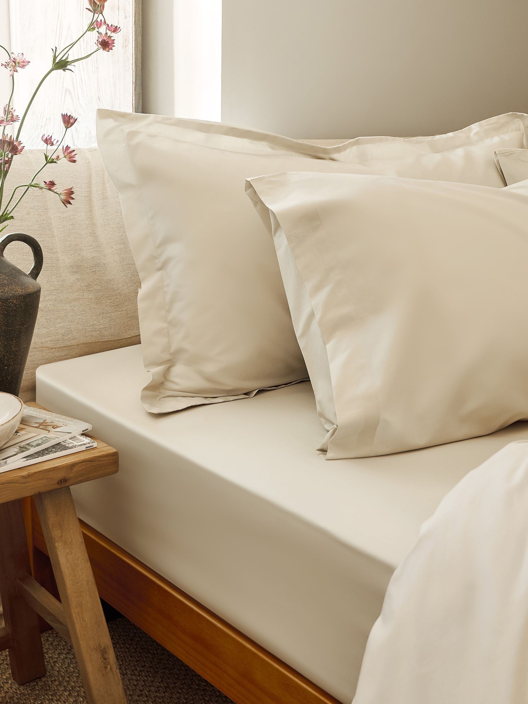 Christy Unisex Hazelnut Pure Cotton Percale Fitted Bed Sheet - Image 3