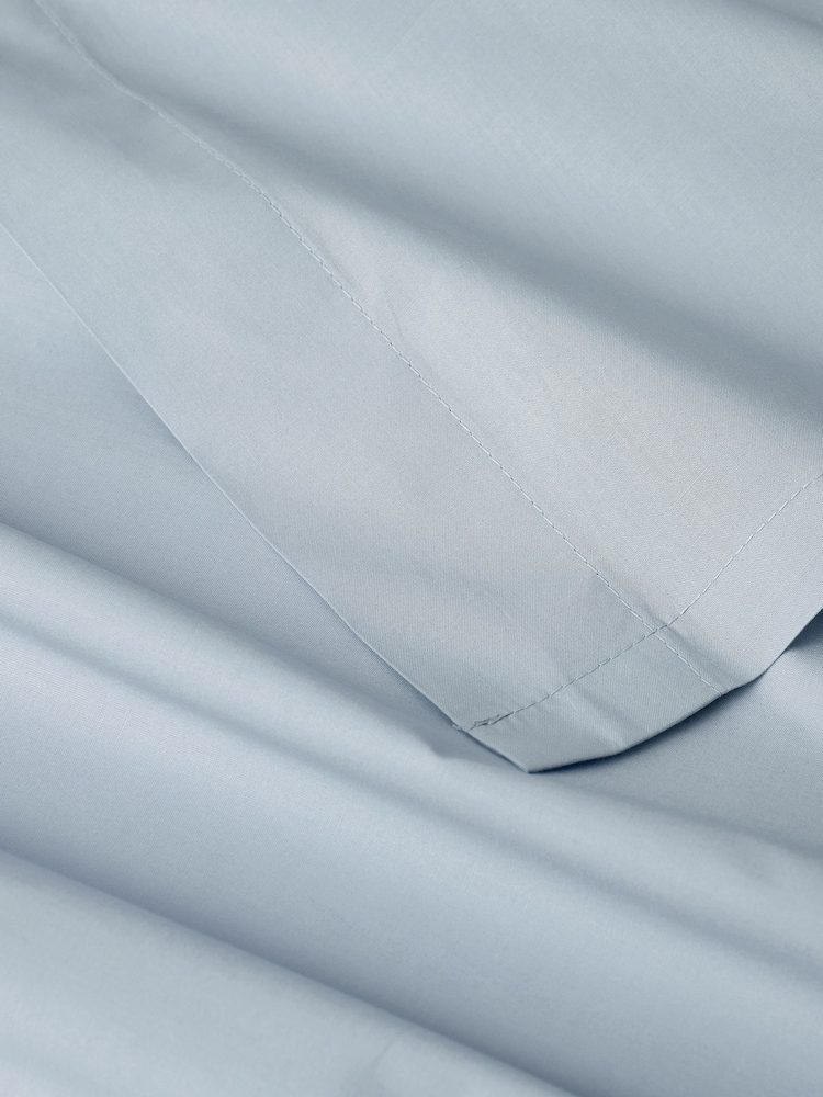 Christy Blue Pure Cotton Percale Flat Bed Sheet - Image 2 of 3