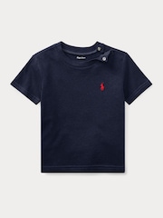 Polo Ralph Lauren Navy Blue Baby 100%Cotton Jersey Logo T-Shirt - Image 1 of 3