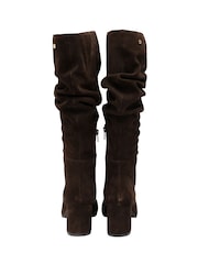 Ravel Brown Knee High Ruched Boots - Image 3 of 4