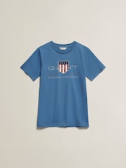GANT Blue Archive Shield Short Sleeve T-Shirt - Image 1 of 2