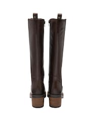 Ravel Brown Knee High Gusset Boots - Image 3 of 4
