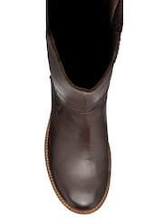 Ravel Brown Knee High Gusset Boots - Image 4 of 4