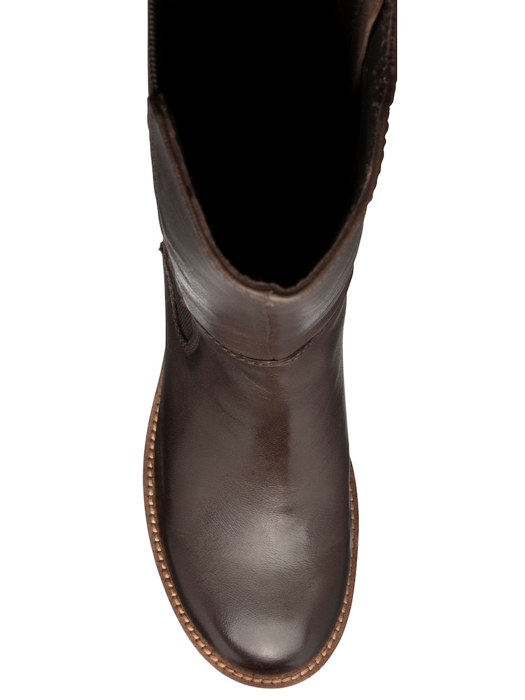 Ravel Brown Knee High Gusset Boots - Image 4 of 4