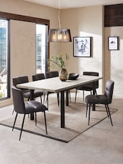 Grey Bronx Oak Effect Rectangle 6 to 8 Seater Extending Dining Table - Image 1 of 6