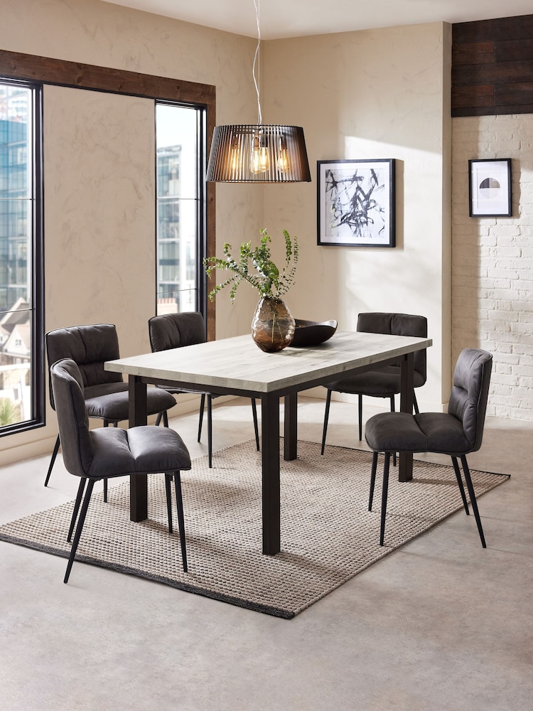 Grey Bronx Oak Effect Rectangle 6 to 8 Seater Extending Dining Table - Image 2 of 6