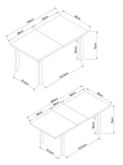 Grey Bronx Oak Effect Rectangle 6 to 8 Seater Extending Dining Table - Image 5 of 6