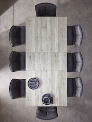 Grey Bronx Oak Effect Rectangle 6 to 8 Seater Extending Dining Table - Image 6 of 6