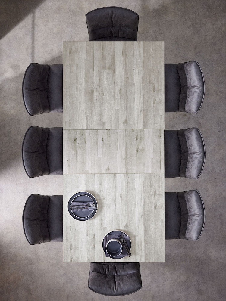 Grey Bronx Oak Effect Rectangle 6 to 8 Seater Extending Dining Table - Image 6 of 6