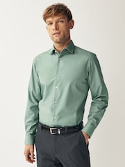 Aqua Green Regular Fit Easy Care Single Cuff Shirt - Image 1 of 7
