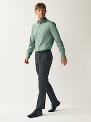 Aqua Green Regular Fit Easy Care Single Cuff Shirt - Image 2 of 7