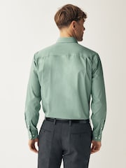 Aqua Green Regular Fit Easy Care Single Cuff Shirt - Image 3 of 7