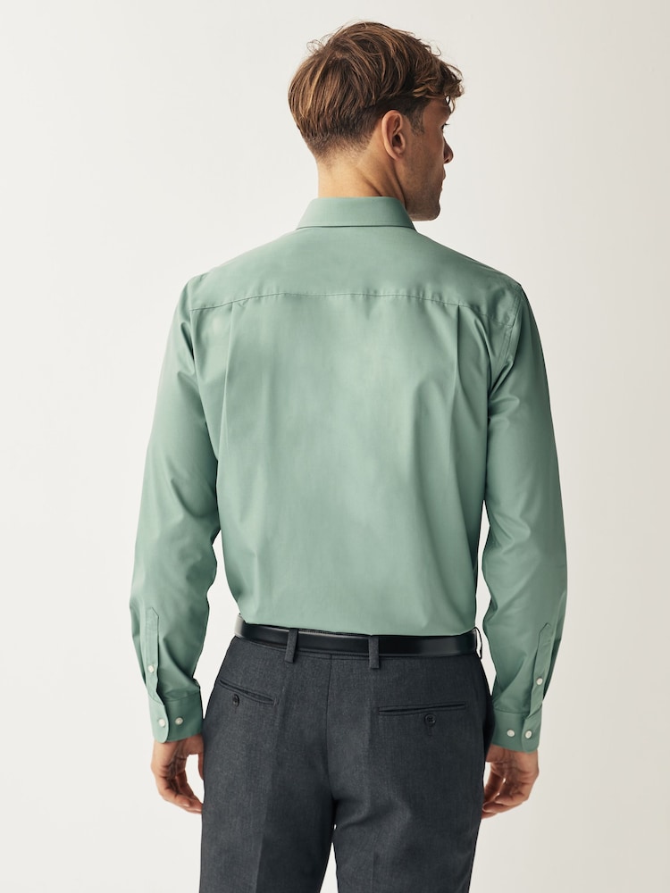 Aqua Green Regular Fit Easy Care Single Cuff Shirt - Image 3 of 7