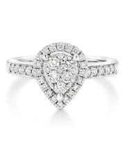 Beaverbrooks Platinum Diamond Pear Cluster Ring - Image 1 of 7