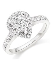 Beaverbrooks Platinum Diamond Pear Cluster Ring - Image 3 of 7