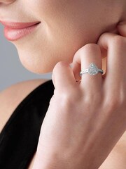 Beaverbrooks Platinum Diamond Pear Cluster Ring - Image 6 of 7