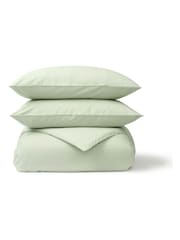 Christy Sage Pure Cotton Percale Duvet Cover & Pillowcase Set - Image 4 of 4