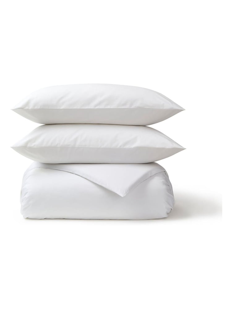 Christy White Pure Cotton Percale Duvet Cover & Pillowcase Set - Image 4 of 4