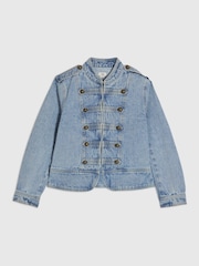 Chaqueta vaquera estilo militar de River Island - Imagen 1 de 4