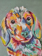 Blue Sausage Dog Canvas Wall Art - Image 3 of 5