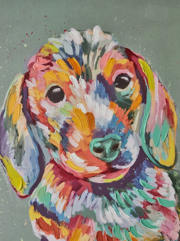 Blue Sausage Dog Canvas Wall Art - Image 3 of 5