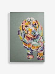 Blue Sausage Dog Canvas Wall Art - Image 4 of 5