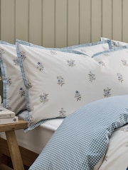 Christy Pale Blue Guernsey Cotton Duvet Cover & Pillowcase Set - Image 1 of 1
