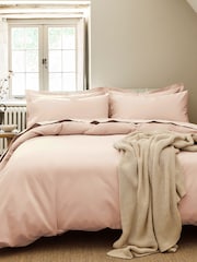 Christy Powder Pink Pure Cotton Percale Duvet Cover & Pillowcase Set - Image 1 of 4