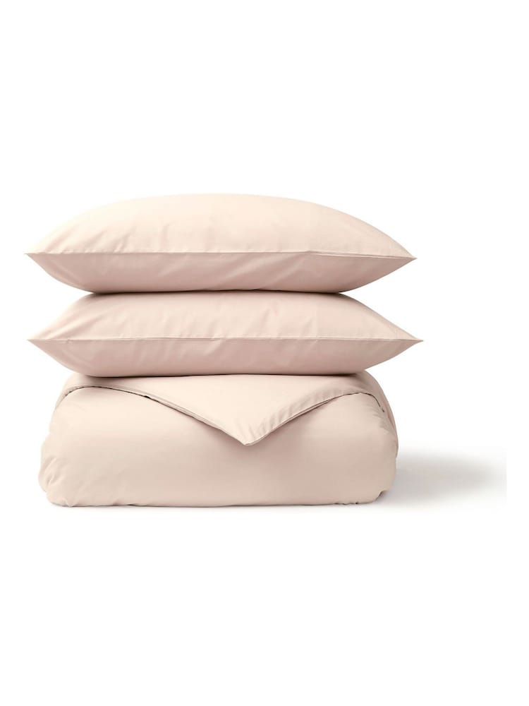 Christy Powder Pink Pure Cotton Percale Duvet Cover & Pillowcase Set - Image 2 of 4