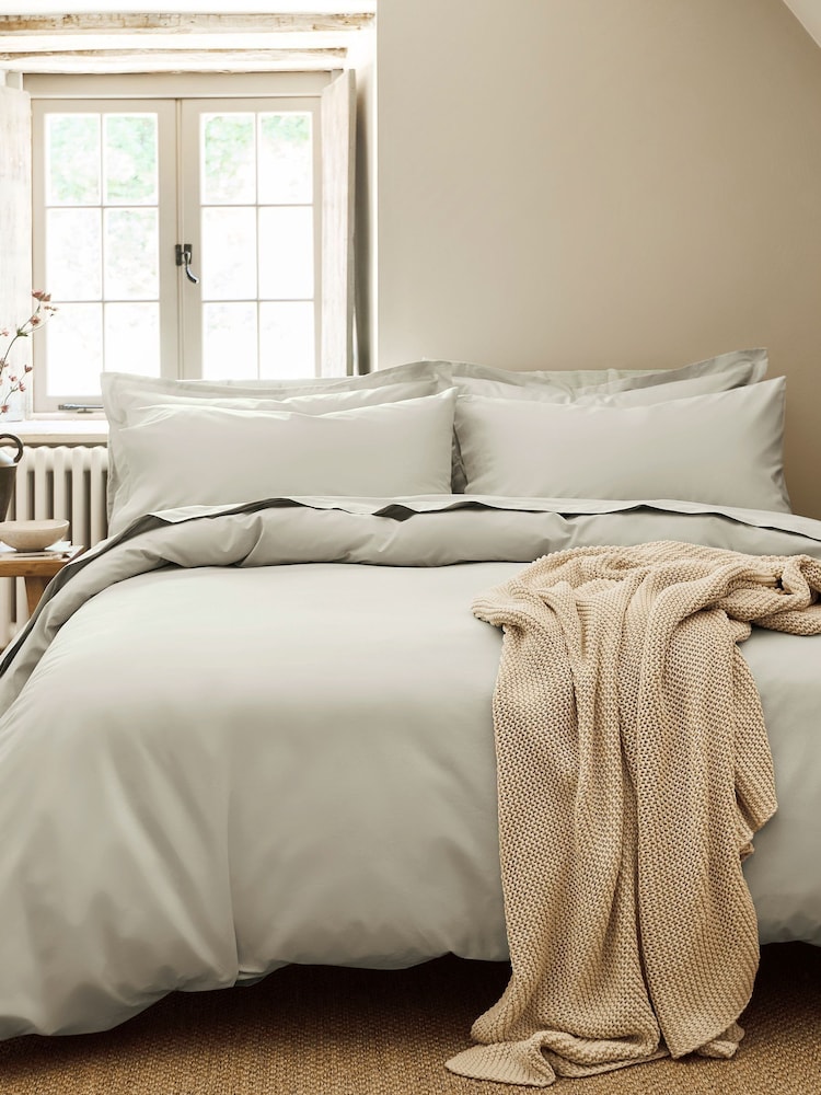 Christy Pebble Pure Cotton Percale Duvet Cover & Pillowcase Set - Image 1 of 4