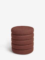 Casual Bouclé Rust Brown Stella Ribbed Storage Stool - Image 7 of 9