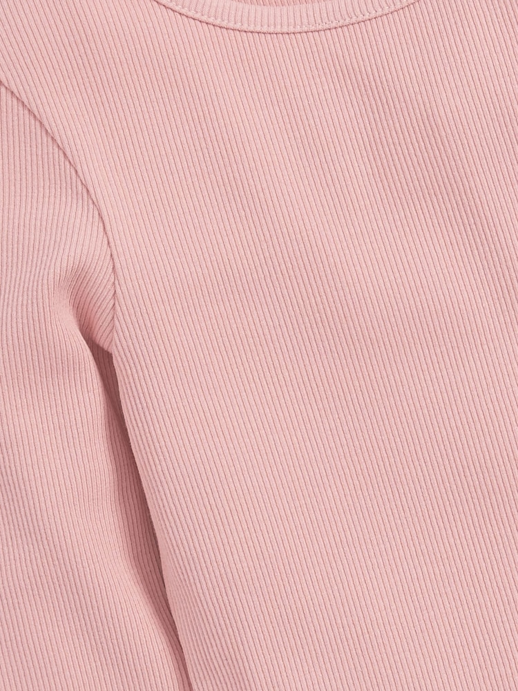 Pink Long Sleeve Ribbed Top (3-16yrs) - Image 6 of 6
