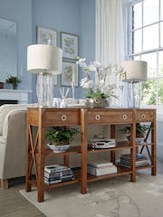 Laura Ashley Honey Gold Balmoral 3 Drawer Triple Console Table - Image 1 of 5