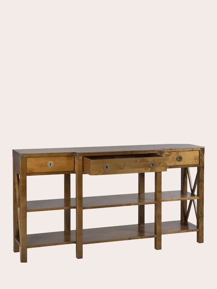 Laura Ashley Honey Gold Balmoral 3 Drawer Triple Console Table - Image 5 of 5