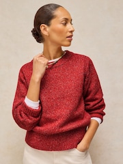 White Stuff Red Lucie Crew Neck Jumper - Image 3 of 6