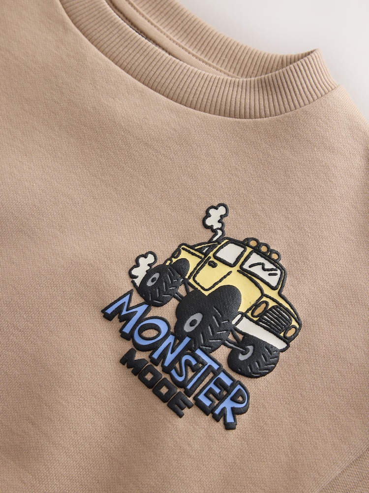 Tan Brown Back Printed Crew Neck Sweat Top (3mths-7yrs) - Image 8 of 8 Tan Brown Back Printed Crew Neck Sweat Top (3mths-7yrs) - Image 8 of 8